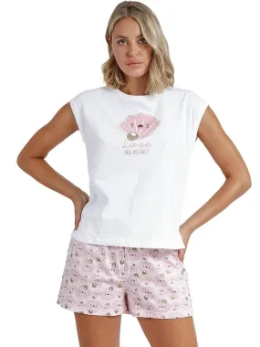 Pyjama short t-shirt Sea World - Blanc